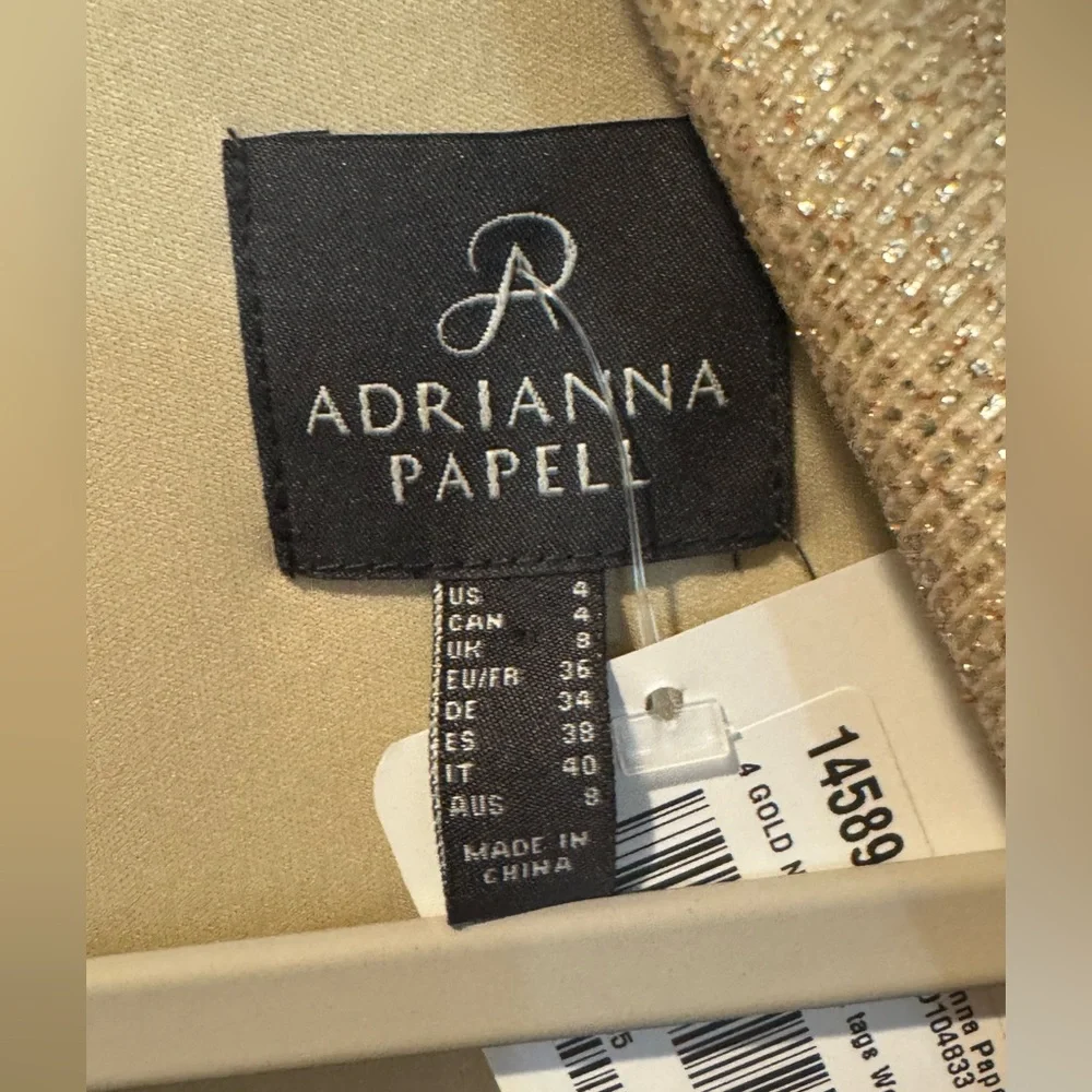 Adrianna Papell Gold Long sleeve dress Size 4 - Picture 13 of 15